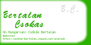 bertalan csokas business card