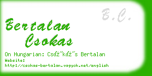 bertalan csokas business card